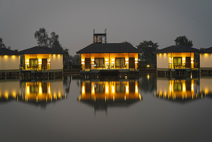 Scenic pond at Lumbini Palace Resort